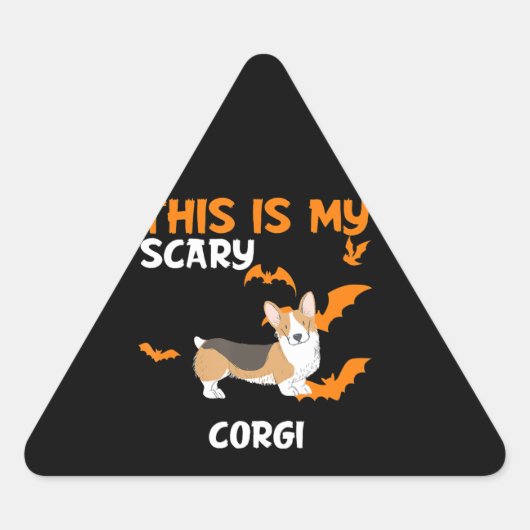 コルギフト | Corgi Dark Spot Costumeハロウィーン 三角形シール (正面)