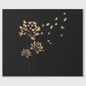 コルギフラワーフライダンデリオンかわいい犬好き ラッピングペーパー (フラット)