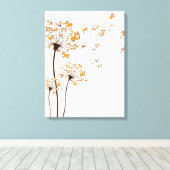 コルギフラワーフライダンデリオンシャツかわいい犬の恋人 キャンバスプリント (インサイチュ (ウッドフロア))