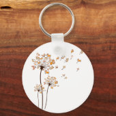 コルギフラワーフライダンデリオンシャツかわいい犬の恋人 キーホルダー (正面)