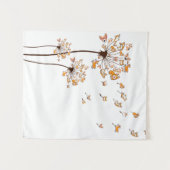 コルギフラワーフライダンデリオンシャツかわいい犬の恋人 タペストリー (正面(横))