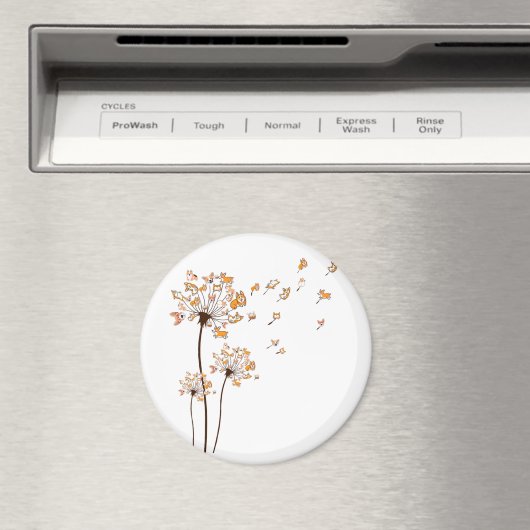 コルギフラワーフライダンデリオンシャツかわいい犬の恋人 マグネット (インサイチュ (食洗機))