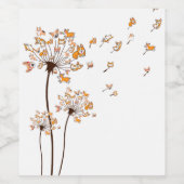 コルギフラワーフライダンデリオンシャツかわいい犬の恋人 ワインラベル (シングルラベル)