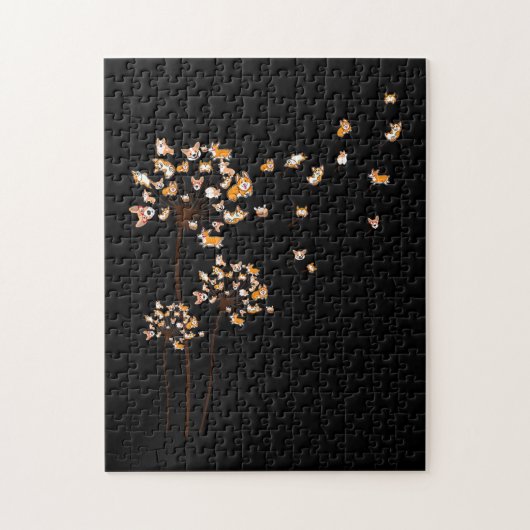 コルギフラワーフライDandelionかわいい犬の恋人 ジグソーパズル (縦)