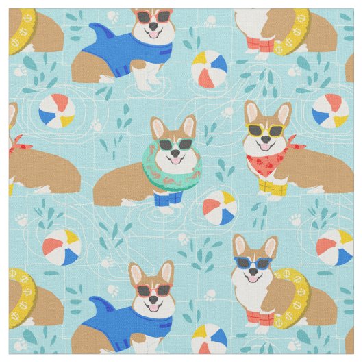 コルギプールパーティー犬 ファブリック (クローズアップ)