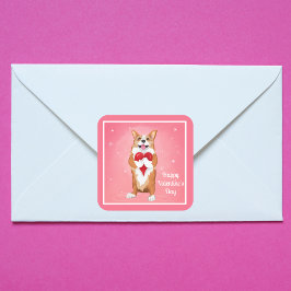 コルギホールディングハートハッピーバレンタインデー スクエアシール