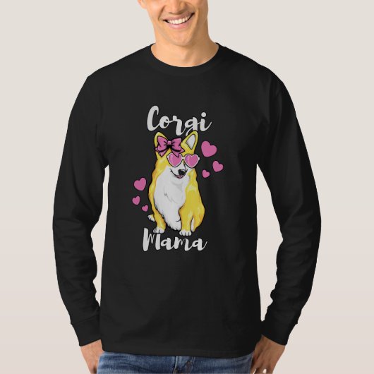 コルギママかわいい犬を愛する母 Tシャツ (正面)