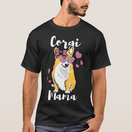 コルギママかわいい犬を愛する母 Tシャツ (正面)