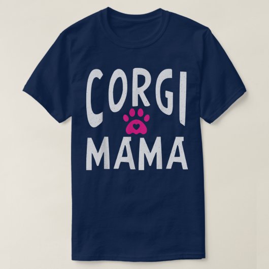 コルギママ動物可愛い犬ママ Tシャツ (デザイン正面)