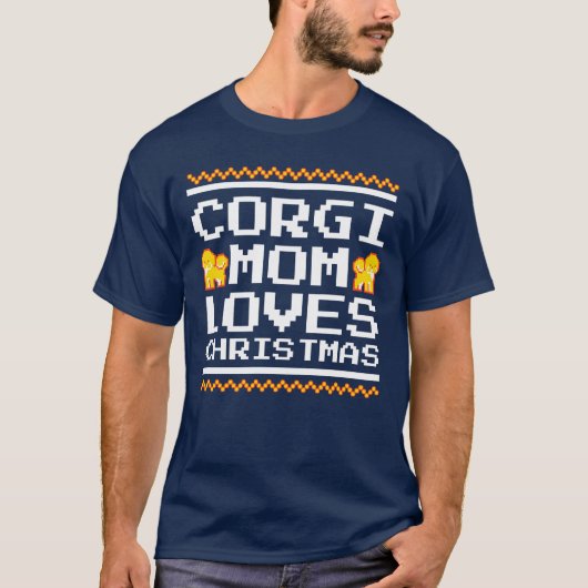 コルギマモマクリスマスフェスティバル犬の恋人ギフト Tシャツ (正面)