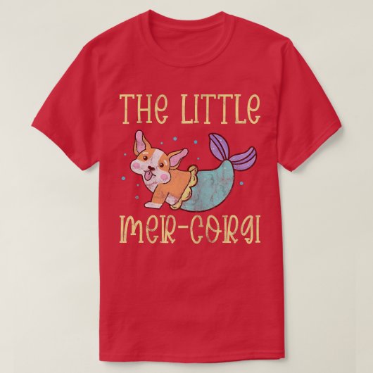 コルギマーメイドザリトルMerCorgi犬の恋人かわいい Tシャツ (デザイン正面)