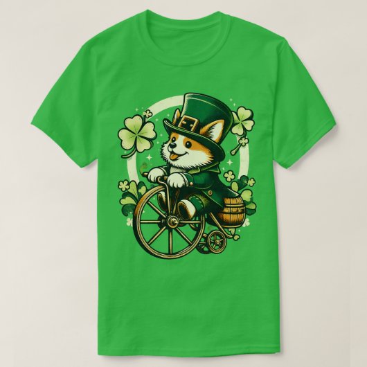 コルギライディングアザヴィンテージサイクルSt patricks day Tシャツ (デザイン正面)