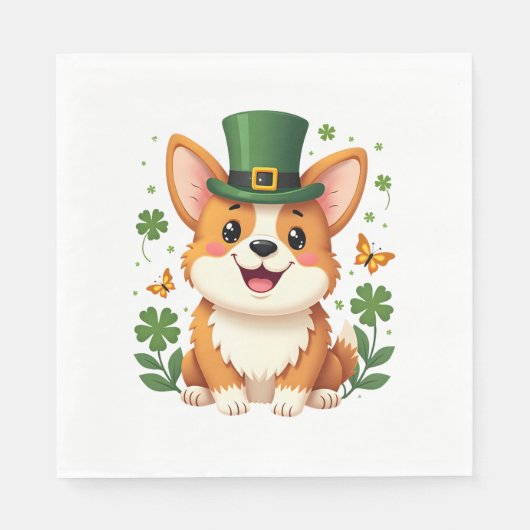 コルギラバーシャムロックハッピーSt patricks day スタンダードランチョンナプキン (正面)