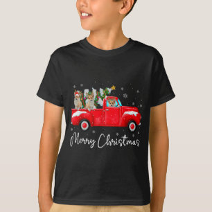 コルギレッドトラッククリスマスサンタハットクリスマスドッグ恋人 Tシャツ