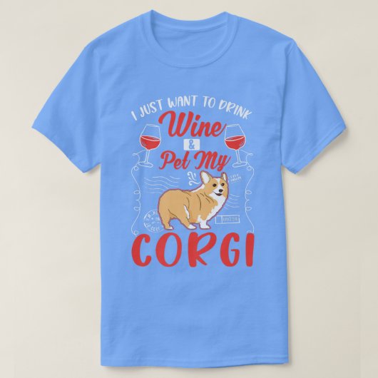 コルギワインウェルシュコーギー-645 Tシャツ (デザイン正面)