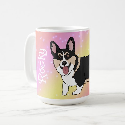 コルギヴァレンティンズデイピンク銀河系 コーヒーマグカップ (正面左)