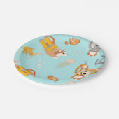 コルギーは海模様で潜っている ペーパープレート (アングル)