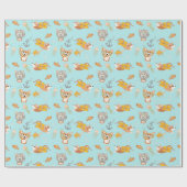 コルギーは海模様で潜っている ラッピングペーパー (フラット)