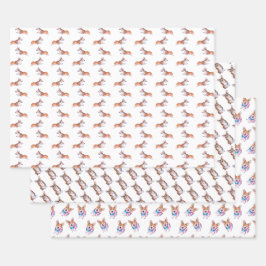 コルギ文様墨水絵画彩 ラッピングペーパーシート