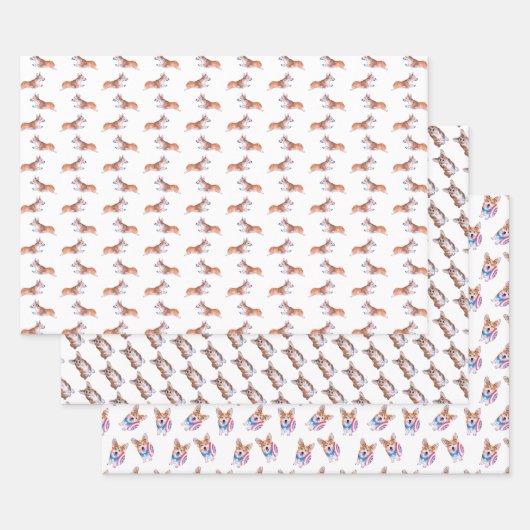 コルギ文様墨水絵画彩 ラッピングペーパーシート (セット)