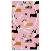 コルギ模様ピンク スモールペーパーバッグ (裏面)