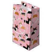 コルギ模様ピンク スモールペーパーバッグ (裏面アングル)