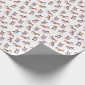 コルギ模様墨汁水絵画彩画 ラッピングペーパー (角)