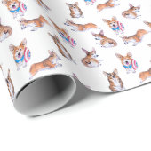 コルギ模様墨汁水絵画彩画 ラッピングペーパー (ロールコーナー)