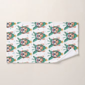 コルギ犬がクリスマスを育てる ハンドタオル (ハンドタオル)