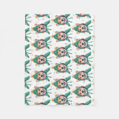 コルギ犬がクリスマスを育てる フリースブランケット (正面)