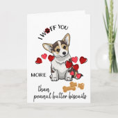 コルギ犬のバレンタインカードがビスケットを愛 シーズンカード (正面)