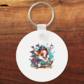 コルギ犬の海賊 キーホルダー (正面)