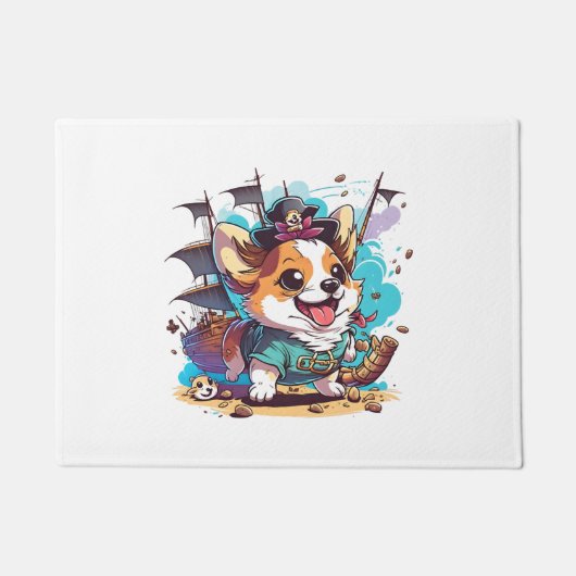 コルギ犬の海賊 ドアマット (正面)