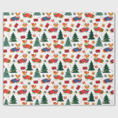 コルギ祝スのクリスマスホワイトパターン ラッピングペーパー (フラット)