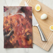 コルギ紅葉秋インスパイア キッチンタオル (四つ折り)