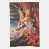 コルギ紅葉秋インスパイア キッチンタオル (縦)