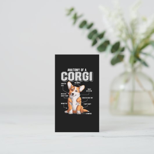 コルギ解剖おもしろい犬 名刺 (スタンド正面)