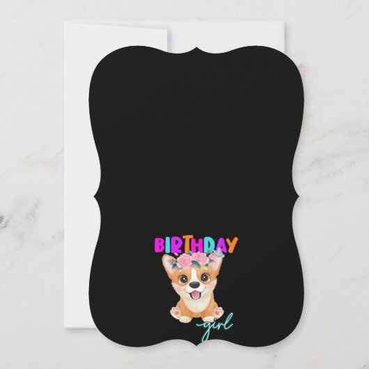 コルギ誕生日ガールコルギ愛犬家ズギフト 招待状 (裏面)