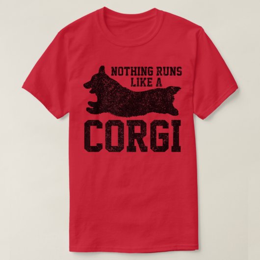 コルギ走、おもしろい犬、Wと同じもの男性へではない Tシャツ (デザイン正面)