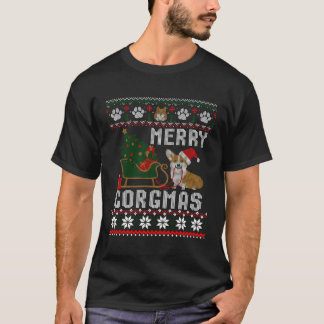 コルギ醜いクリスマスセーメリーターコルグマスサンタC Tシャツ