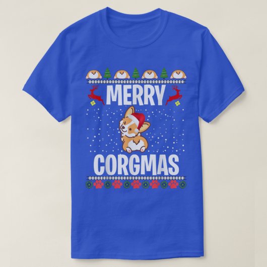 コルギ醜いクリスマスセーメリーターコルグマスサンタC Tシャツ (デザイン正面)