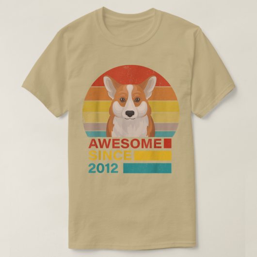 コルギ2012誕生日おもしろいヴィンテージコルギレトロサン Tシャツ (デザイン正面)