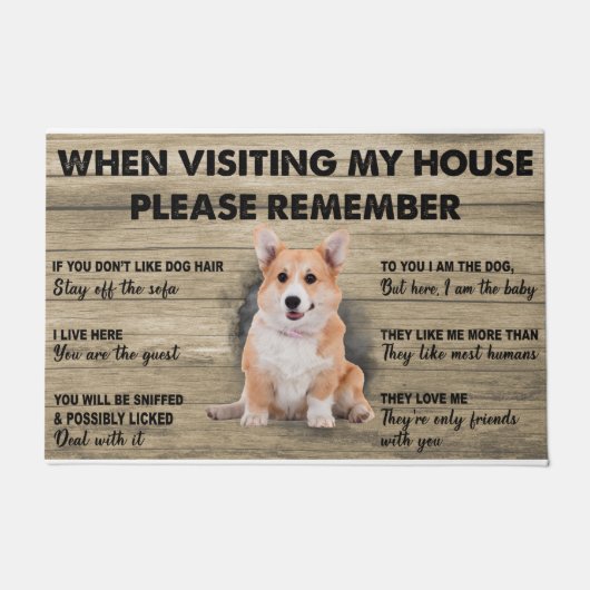 コルギ・ドマット、かわいい犬のドアマット、ウェルシュコーギーマット ドアマット (正面)