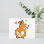 コルギ・バレンタインズ・ギフトドッグ愛好家ハート ポストカード (スタンド正面)