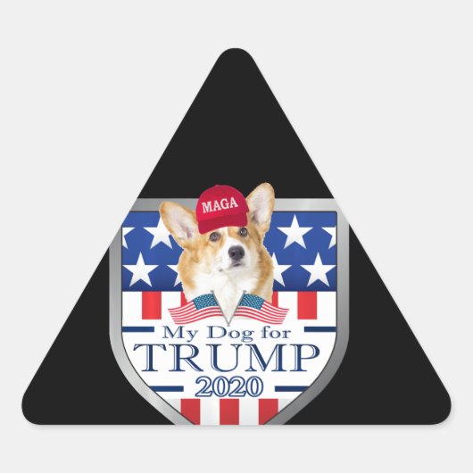 コルギ |私の犬トランプ2020コルギ長袖 三角形シール (正面)