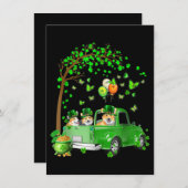 コルギ・St patricks day・グリーン・トラック・アンダー・ザ・ツリー 招待状 (正面/裏面)