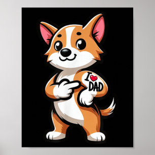 コルギIラブパパおもしろい犬タトゥー_1 ポスター