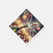 コルクが飛び出す新年のシャンパン スタンダードカクテルナプキン (角)