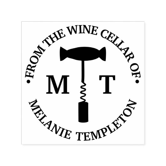 コルクくじ「ワインセラーから」名前2イニシャル セルフインキングスタンプ (デザイン)
