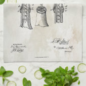 コルクせん抜きのパテントのプリント1883年のタオル キッチンタオル (折り畳み)